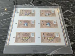 UNCUT Fossil Booster Pack wrapper Zapdos Lapras Aerodactyl Pokemon - Image 1
