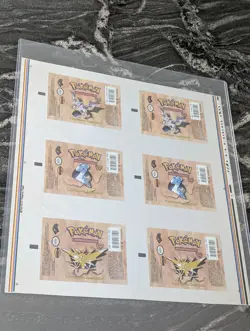UNCUT Fossil Booster Pack wrapper Zapdos Lapras Aerodactyl Pokemon - Image 2