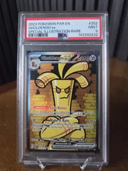 Pokemon Gholdengo ex 252/182 SV04 Paradox Rift Illustration Rare Holo PSA 9 2023 - Image 1