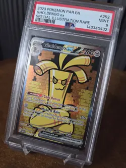 Pokemon Gholdengo ex 252/182 SV04 Paradox Rift Illustration Rare Holo PSA 9 2023 - Image 2