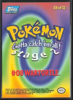 Wartortle Blue Logo E8 of E12 Pokemon Topps The First Movie - Image 2