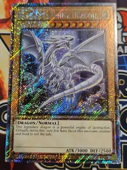 Yugioh Blue-Eyes White Dragon Movie Pack Art RA04-EN108 Plat SCR NM In Hand - Image 1