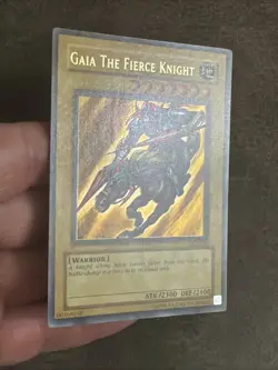 YuGiOh Gaia The Fierce Knight LOB-006 Ultra Rare Unlimited Original 2002 NM - Image 3