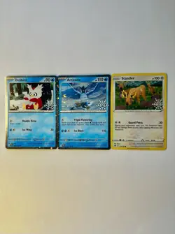Pokemon TCG Sword & Shield Promo Holo Lot Delibird Articuno Stantler 3 Cards - Image 1