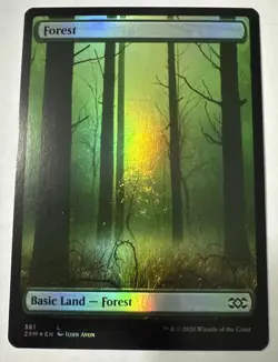MTG Forest 381 Foil Double Masters Edition Magic the Gathering Card - Image 1