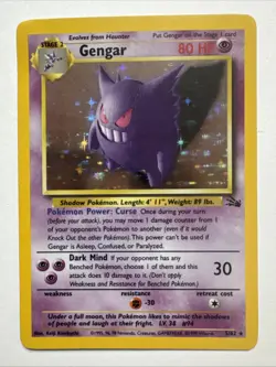 Gengar 5/62 Fossil Holo HP/Damaged Pokemon Card - Image 1