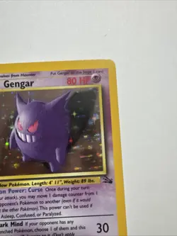 Gengar 5/62 Fossil Holo HP/Damaged Pokemon Card - Image 4