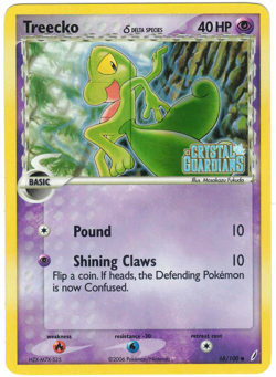 Treecko 68/100 EX Crystal Guardians Reverse Holo Common Stamped Pokemon Card - Image 1