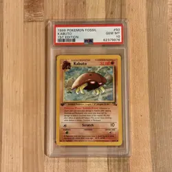 1999 Pokemon Card Fossil Set 1stEdition Kabuto #50 PSA 10 50/62 English - Image 1