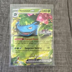 Pokemon TCG Venusaur ex 001/142 2024 Stellar Crown Stamped Promo Card - LP - Image 1