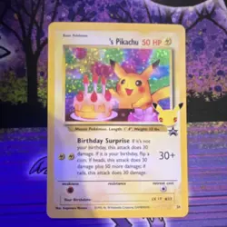 Pokemon ______'s Pikachu 24/53 Wotc Promo Holo Basic Card Birthday Surprise 50 … - Image 1