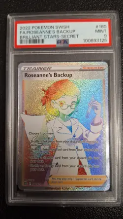 PSA 9 - Pokemon (2022) EN Brilliant Stars Secret Rare - Roseanne's Backup #180 - Image 1