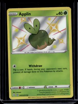 2021 Pokemon SWSH Shining Fates Applin Shiny Vault #SV012/SV122 - Image 1