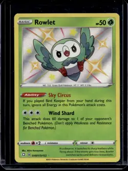 2021 Pokemon SWSH Shining Fates Rowlet Shiny Vault #SV001/SV122 - Image 1