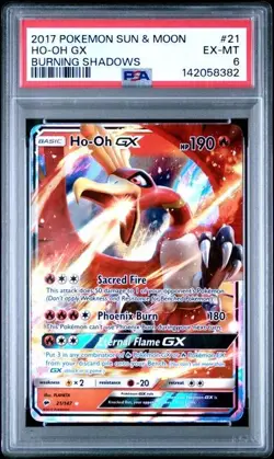 Ho-Oh GX Full Art 131/147 – 2017 Pokemon Sun & Moon Burning Shadows Holo PSA 6 - Image 1