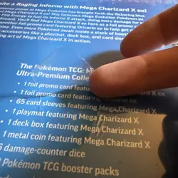 Pokemon TCG: Mega Charizard X ex Ultra Premium Collection (UPC) tear on back - Image 4