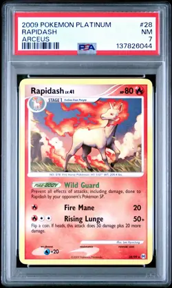 2009 POKEMON PLATINUM ARCEUS #28 RAPIDASH PSA 7 - Image 1