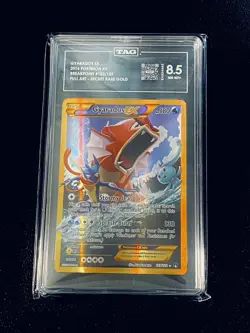 TAG 8.5 NM Gyarados EX 123/122 Pokemon XY Breakpoint 2016 Secret Rare Gold - Image 1