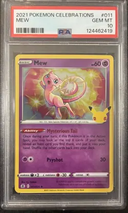 🥇PSA 10 Mew Celebrations Holo Rare 011/025 Gem Mint Pokemon POP 1/173 NEW CERT - Image 1