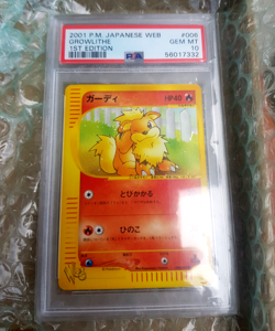 Pokemon ⭐PSA 10 ⭐ GROWLITHE WEB Serie 1st Edition 6/48 Japanese GEM MINT - Image 1