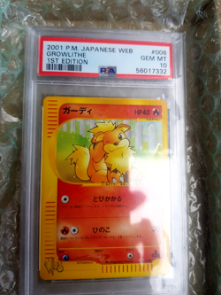 Pokemon ⭐PSA 10 ⭐ GROWLITHE WEB Serie 1st Edition 6/48 Japanese GEM MINT - Image 4