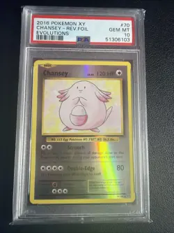 Pokemon XY Evolutions Chansey 70/108 Reverse Holo PSA 10 - Image 1