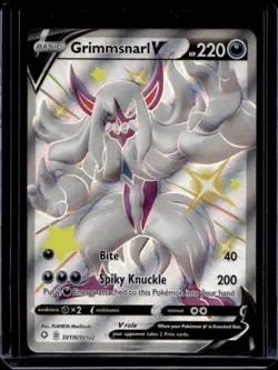 2021 Pokemon SWSH Shining Fates Grimmsnarl V Shiny Vault #SV116/SV122 - Image 1