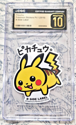 2018 B-Side Label Pokemon Stickers Pikachu CGC Pristine 10 Graded - Image 1