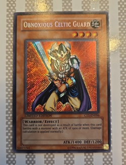 Yugioh Obnoxious Celtic Guard CT1-EN006 Limited Edition Secret Rare - Image 1