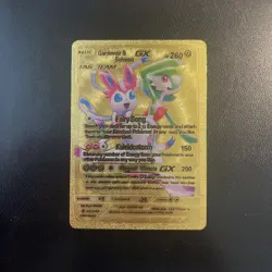 Gardevoir & Sylveon GX 130/234 HP260 TAG TEAM Pokemon Gold Foil Fan Art Card - Image 1