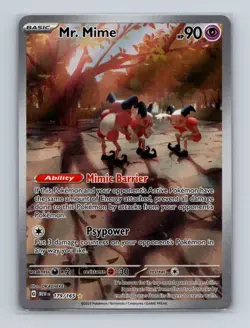 Mr. Mime 179 2023 Pokemon Scarlet & Violet MEW 151 Illustration Rare Card NM+ - Image 1