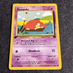 1st Edition Slowpoke 67/82 Team Rocket Pokemon Card - Image 1