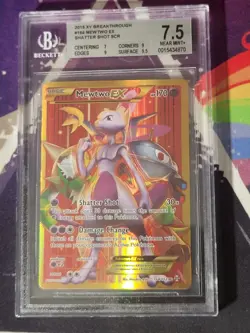 CGC 7.5 Mewtwo EX 2015 BREAKthrough 164/162 Secret Rare Holo Pokemon Card - Image 1
