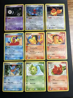 Pokemon TCG Unseen Forces 9 Card Lot 2005 Unown Porygon2 Eevee Jynx Cyndaquil LP - Image 1