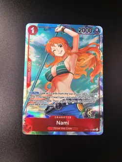 One Piece Nami OP01-016 Romance Dawn Rare Holo Card NM/M Gem - Image 1