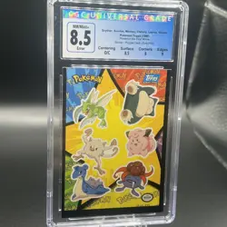 Pokemon TCG Scyther Snorlax Sticker Card Topps Blue Label 8.5 Error - Image 1