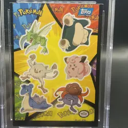 Pokemon TCG Scyther Snorlax Sticker Card Topps Blue Label 8.5 Error - Image 5