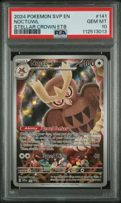 Pokemon TCG Noctowl #141 Promo Card Stellar Crown PSA 10 - Image 1