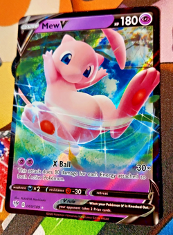 Pokemon Mew V Ultra Rare Holo SWSH03: Darkness Ablaze 069/189 LP - Image 1