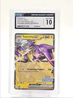 TOXTRICITY EX 2025 POKEMON S&V PROMO ILLUSTRATION WINNER GEM CGC 10 Q5677 - Image 1