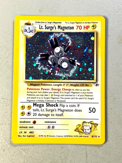 Pokemon Lt. Surge’s Magneton #8/132 Unlimited Holo Rare 2000 Gym Heroes NM Card - Image 1