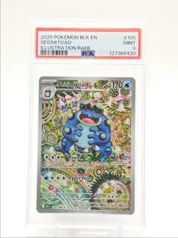 SEISMITOAD 2025 POKEMON BLACK BOLT ILLUSTRATION RARE MINT 105/086 PSA 9 Q5677 - Image 1