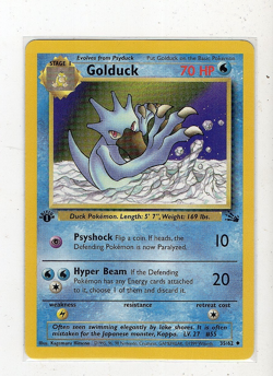 Pokemon TCG Fossil Golduck Uncommon 1st Edition #35/62 NM - Image 1