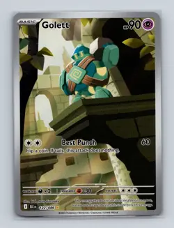 Golett 122 2025 Pokemon S&V Black Bolt Illustration Rare Card NM+ - Image 1