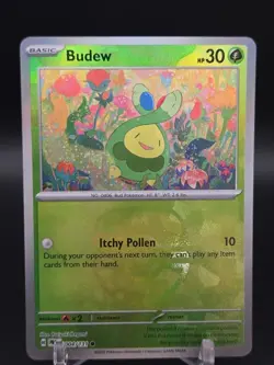 Budew 004/131 - Master Ball Holo Prismatic Evolutions Pokemon TCG - NM - Image 1