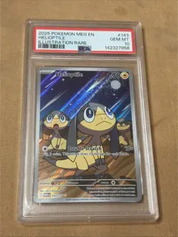 2025 Pokemon Mega Evolution Helioptile Illustration Rare #143/132 PSA 10 - Image 1