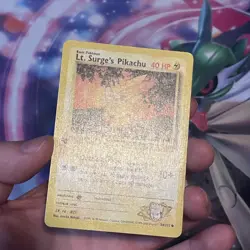 Pokemon Lt. Surge's Pikachu 1st Edition LP 84/132 Gym Heroes WOTC Vintage - Image 3