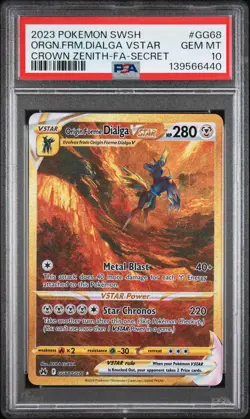 2023 POKEMON SWORD AND SHIELD CROWN ZENITH #GG67 ORGN.FRM.PALKIA VSTAR PSA 10 - Image 1