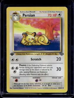 1999 Pokemon Jungle 1st Edition Persian #42/64 - Image 1