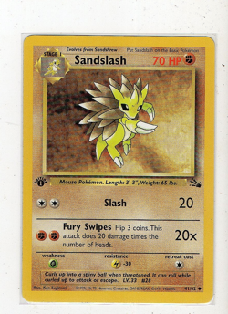 Pokemon TCG Fossil Sandslash Uncommon 1st Edition #41/62 NM - Image 1